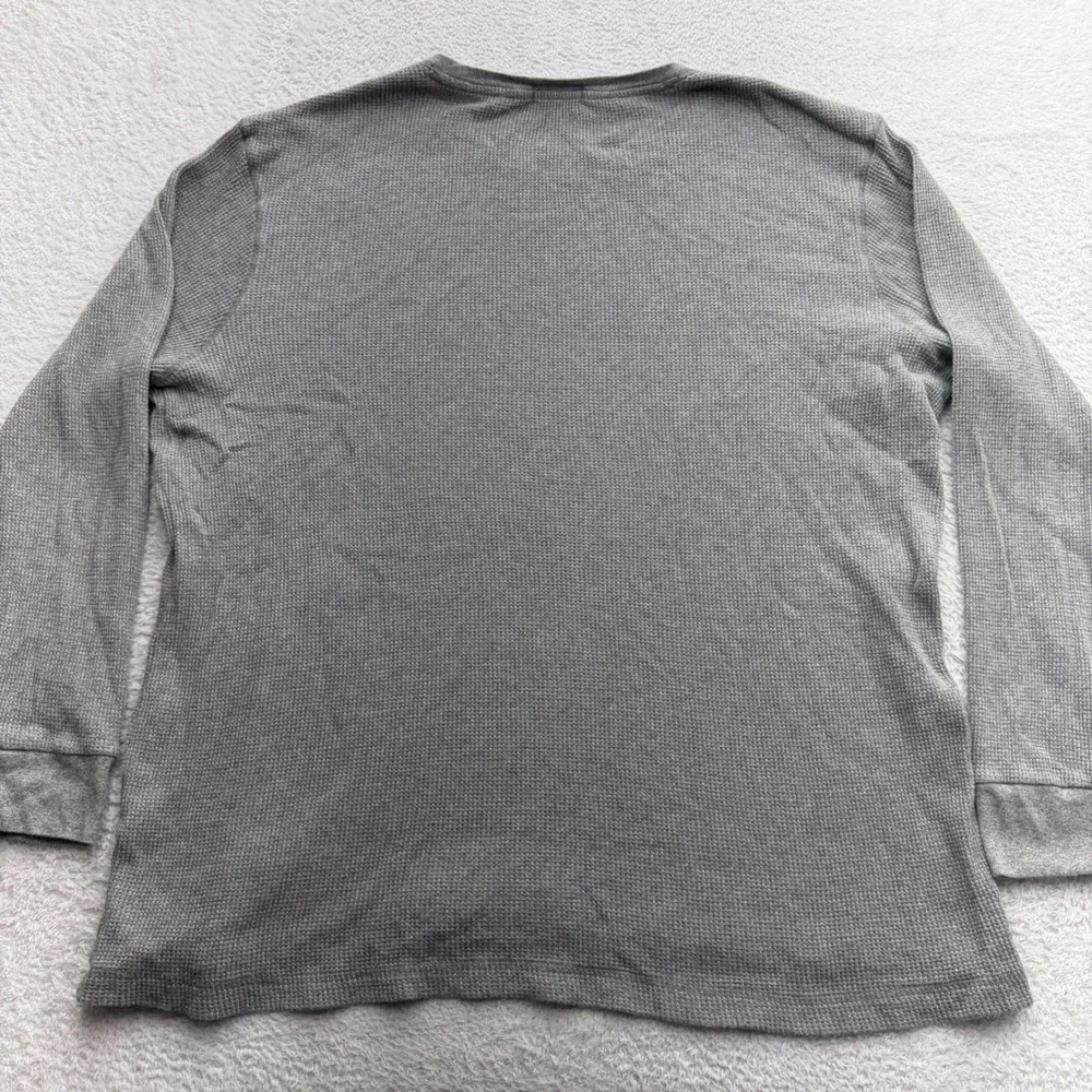 Polo Ralph Lauren Mens 2XLT Gray Waffle Knit Thermal Long Sleeve Shirt Pony Logo